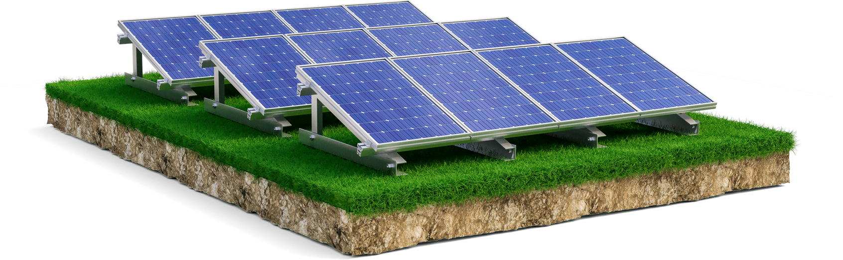 Solar Panels on Grass